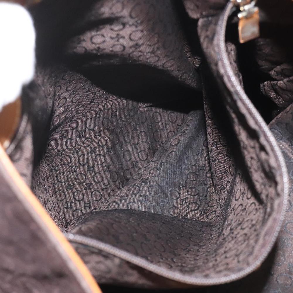 CELINE C Macadam Canvas Shoulder Bag Suede Leather Beige Brown gold Auth hk2165 - Picture 11 of 16